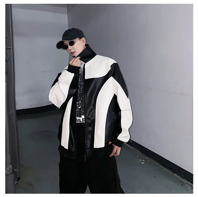 Biker Lederjacke Herren Oversize