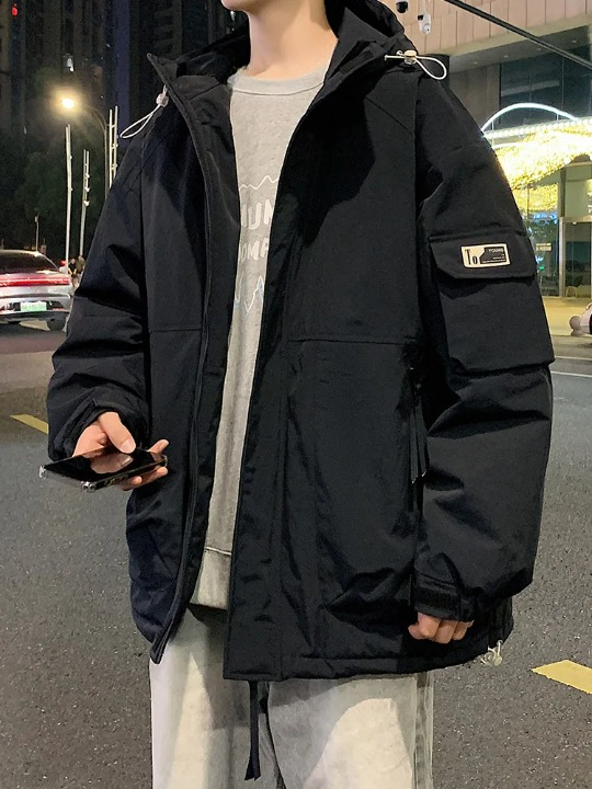 Jacke Herren Oversize Schwarz