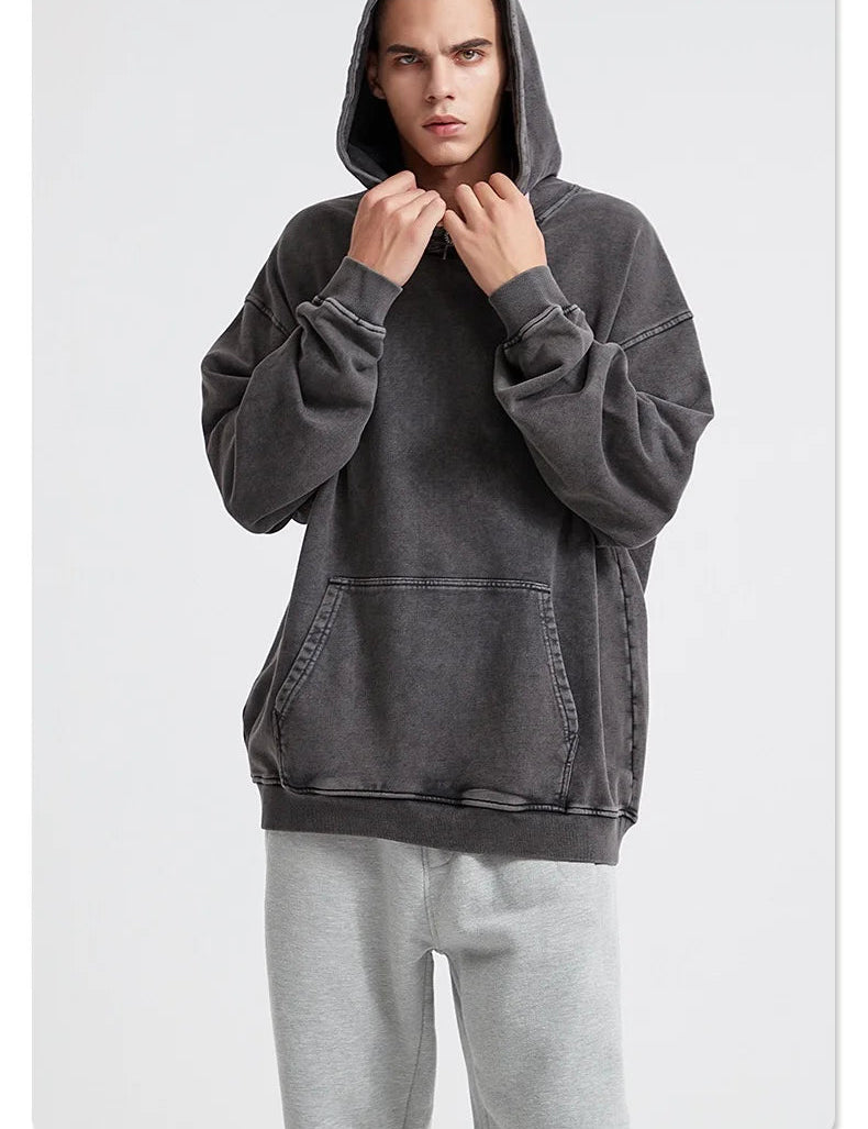 Oversize Hoodie Herren Grau