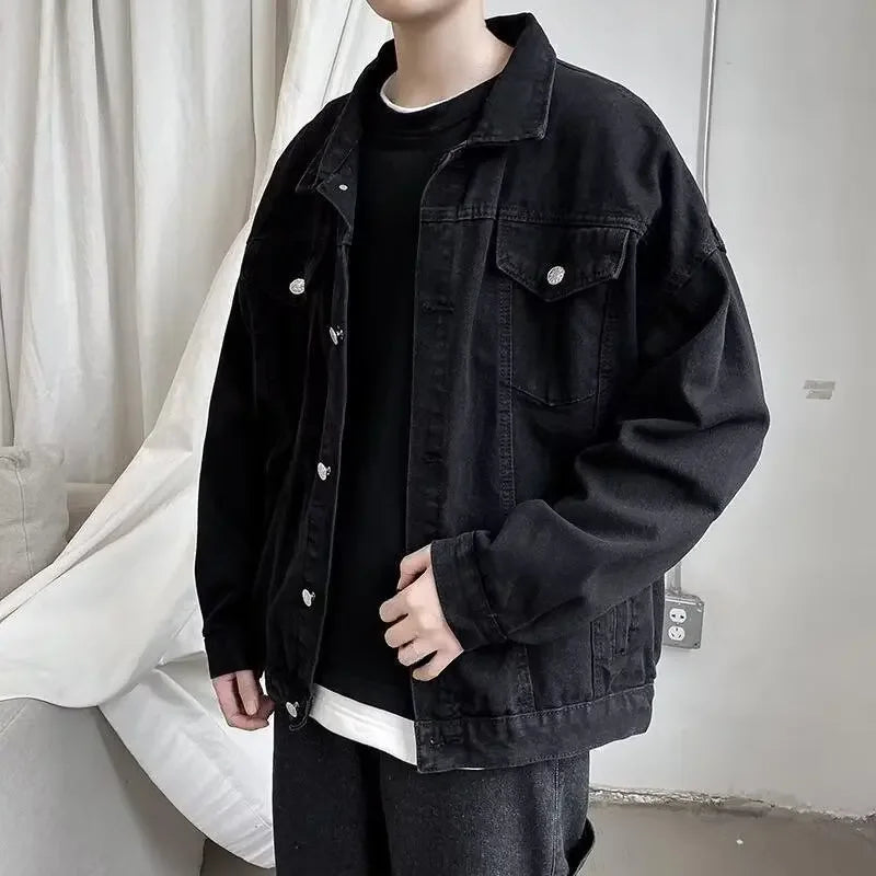 Oversize Jeans Jacke Schwarz