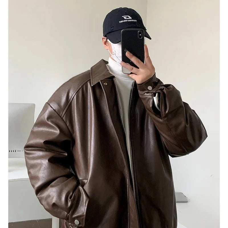 Oversize Lederjacke Vintage