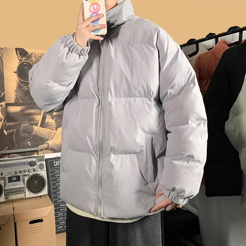  Oversize Puffer Jacke Herren Grau