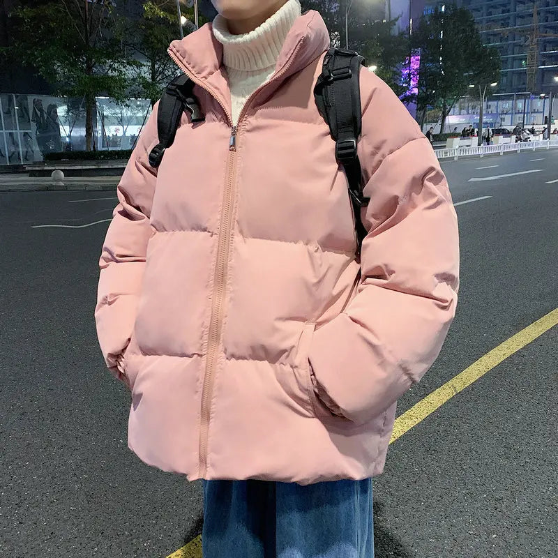  Oversize Puffer Jacke Herren Rosa