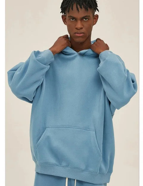 Oversized Hoodie Herren Basic Blau