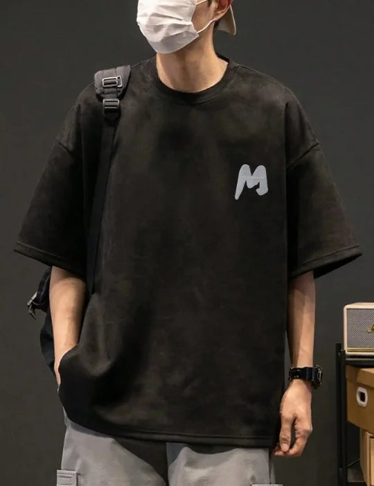 Oversized Black Printed T Shirt
