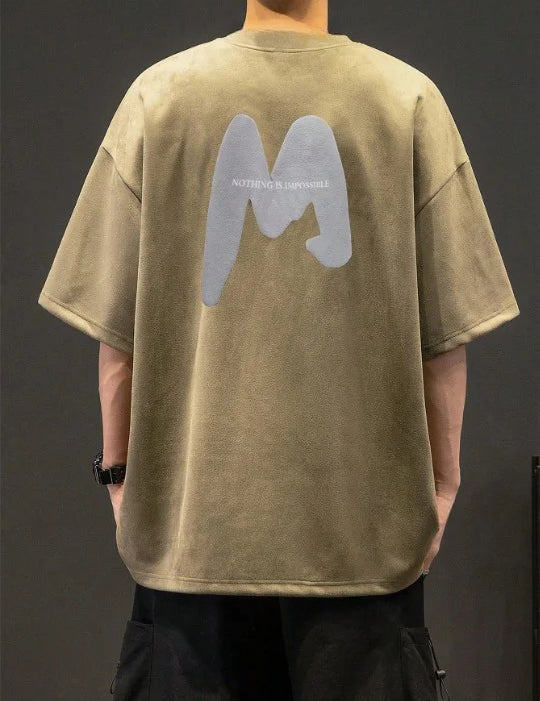 Oversized Black Printed T Shirt