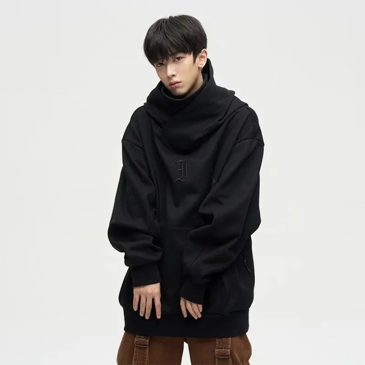 Oversized Techwear Hoodie Schwarz