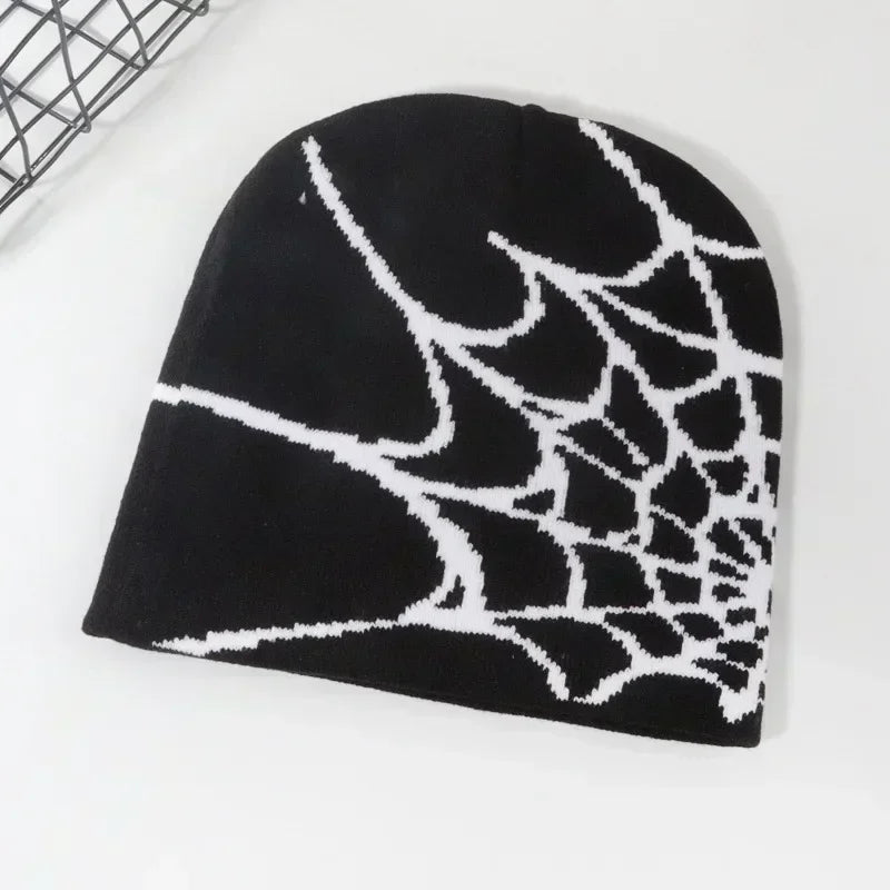 Spider Beanie Y2K Schwarz