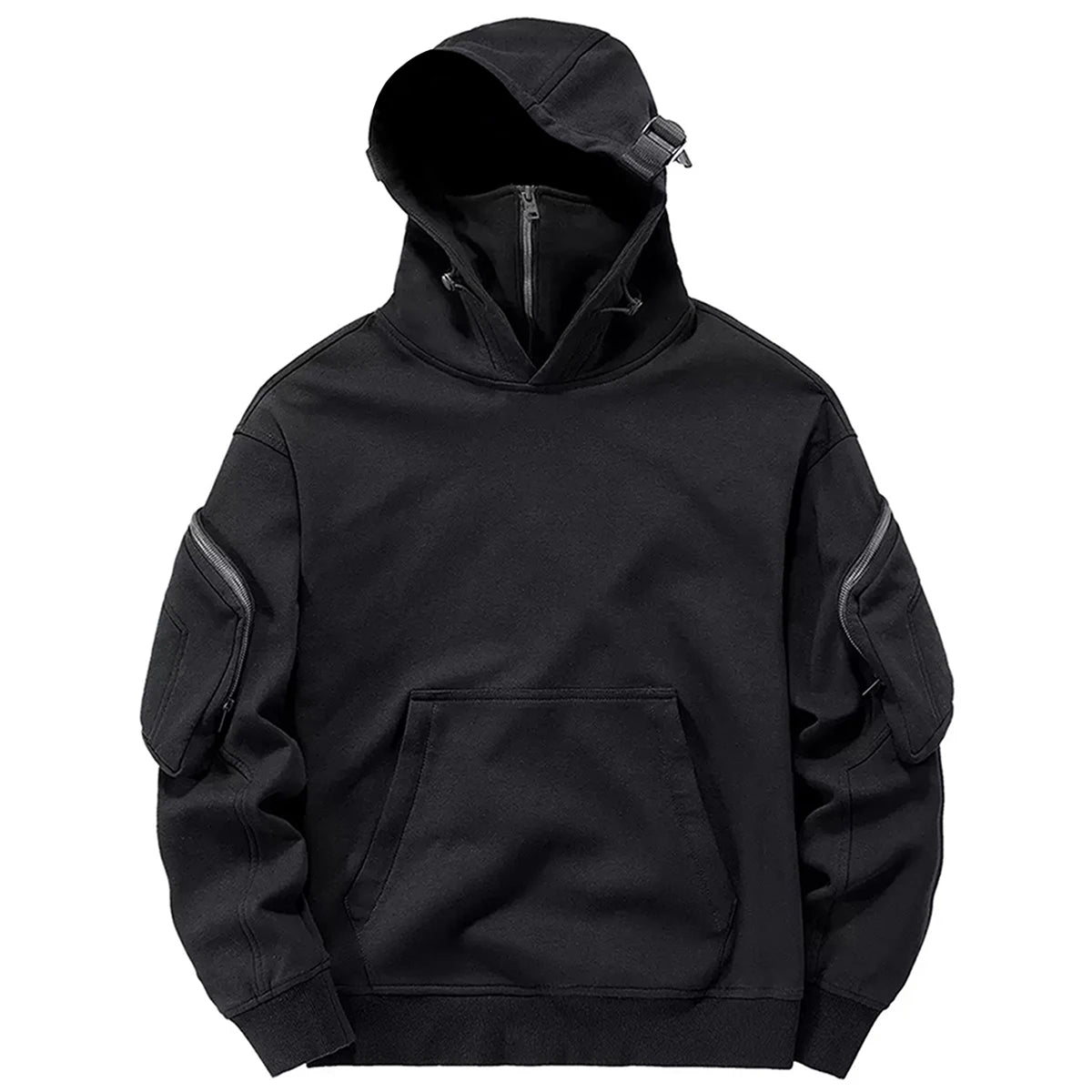 Techwear Zip Up Hoodie Schwarz