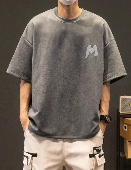 Oversized Black Printed T Shirt