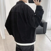 Oversize Jeans Jacke Schwarz