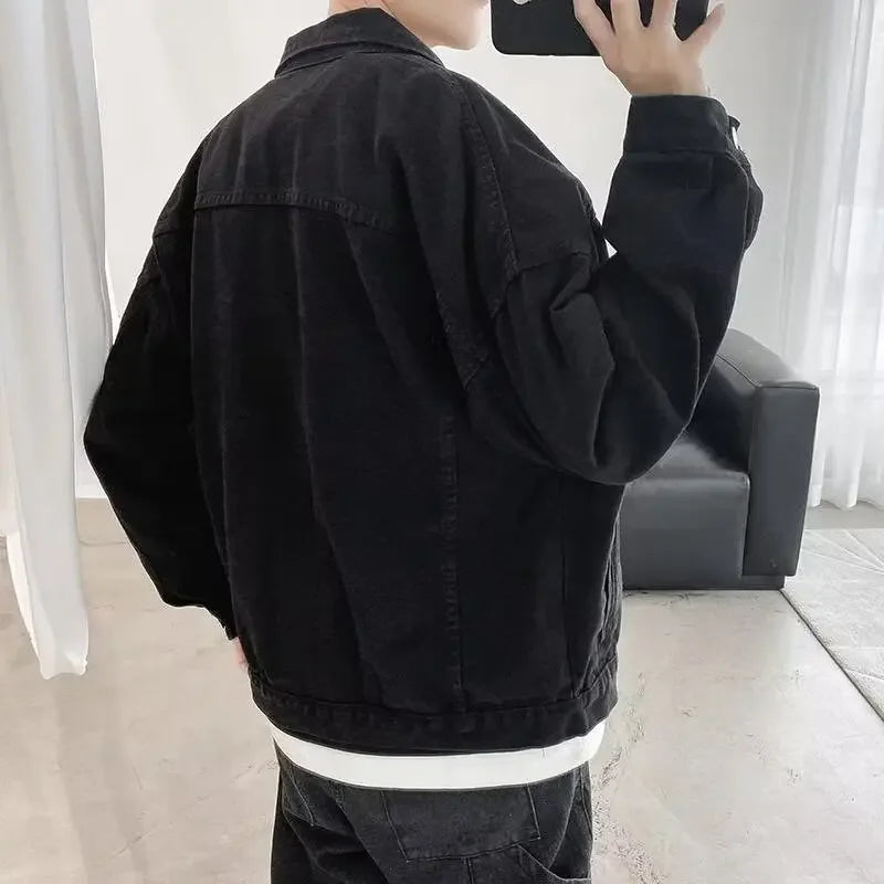 Oversize Jeans Jacke Schwarz